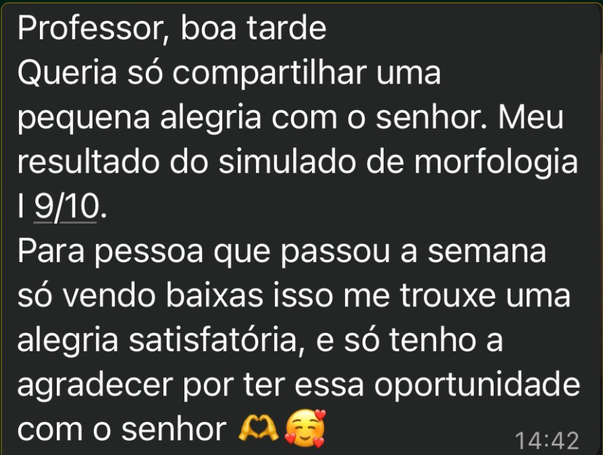 Print da conversa de Bruna contando o resultado